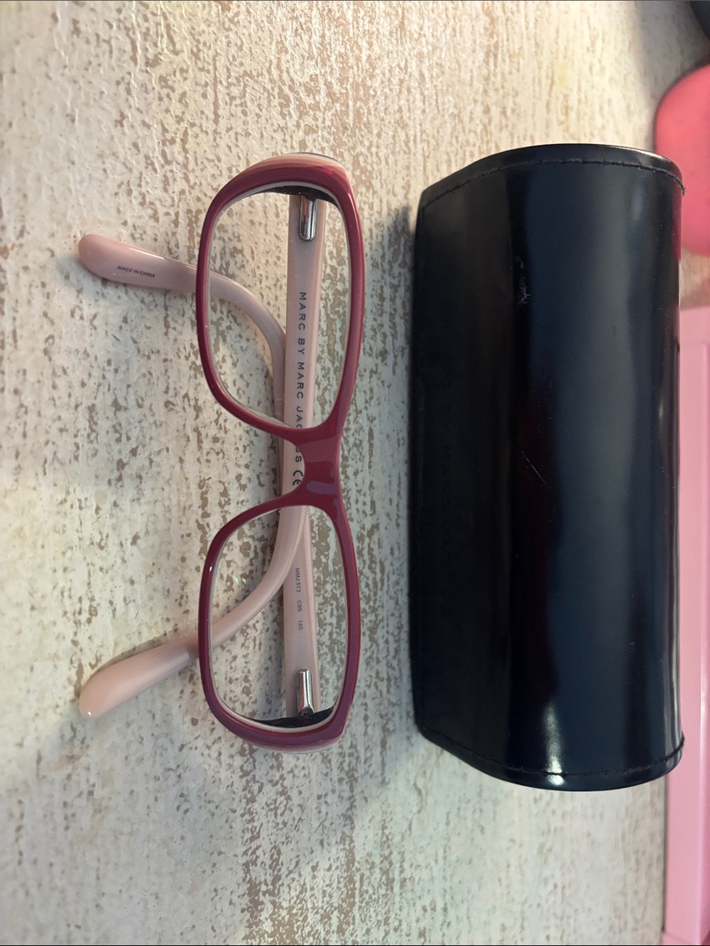 Marc by Marc Jacobs Two-Tone Pink Rectangular Eyeglasses